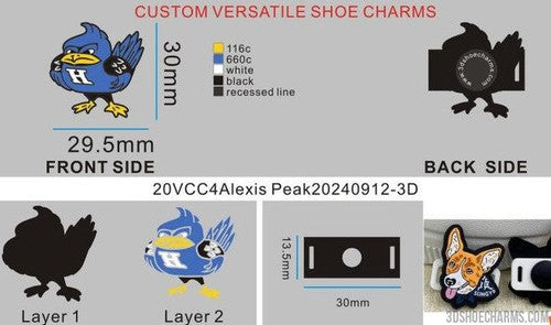 CUSTOM VERSATILE SHOE CHARMS-20VCC4Alexis Peak