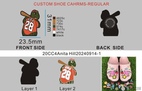 CUSTOM SHOE CHARMS-20CC4Anita Hill