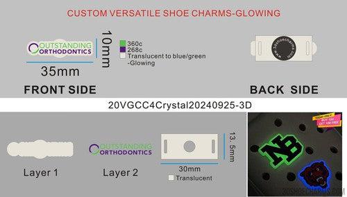 CUSTOM VERSATILE/GLOWING SHOE CHARMS-20VGCC4Crystal