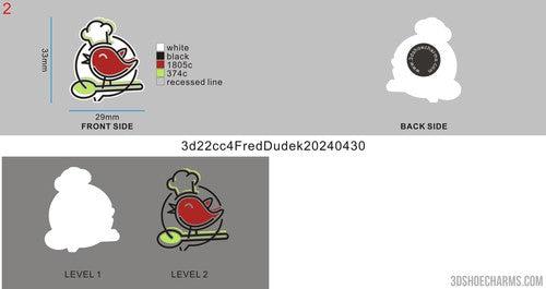 CUSTOM SHOE CHARMS-3d22cc4FredDudek