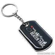 Custom metal dog tag keychain with doming