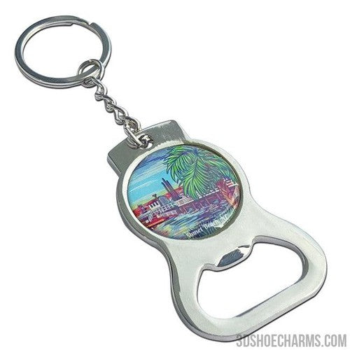 Custom Zinc Alloy Opener Keychains with Domed Logo